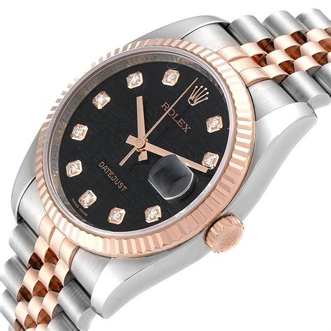 rolex datejust 36 acciaio oro rosa|rolex 36mm datejust with diamonds.